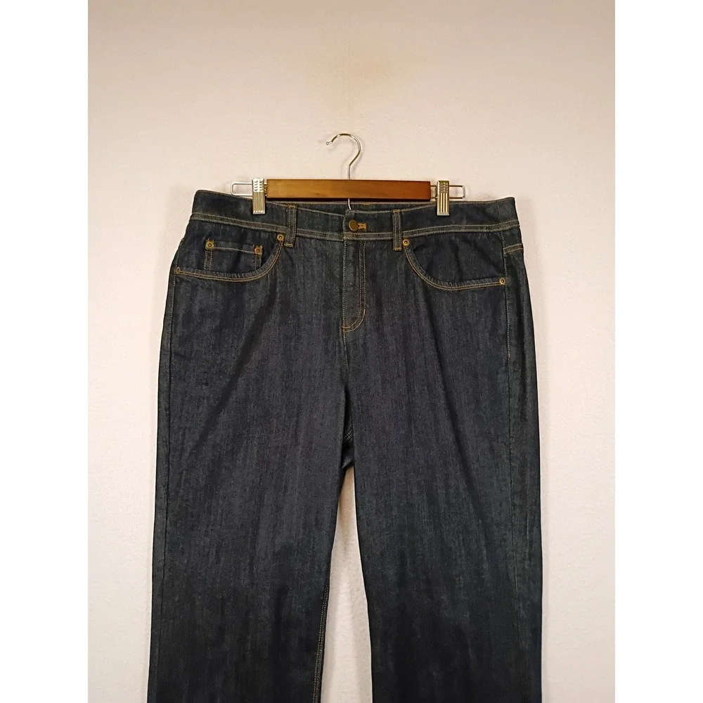 Classic Jones New York Sport Womens 14 Blue Dark Wash Straight Leg Stretch Jeans